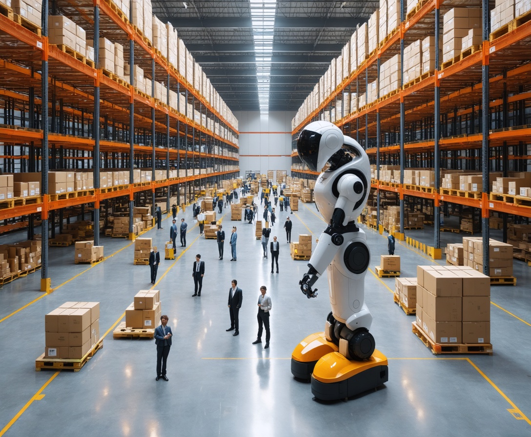 Pracovníci v modernom logistickom centre využívajúci digitálne skenery